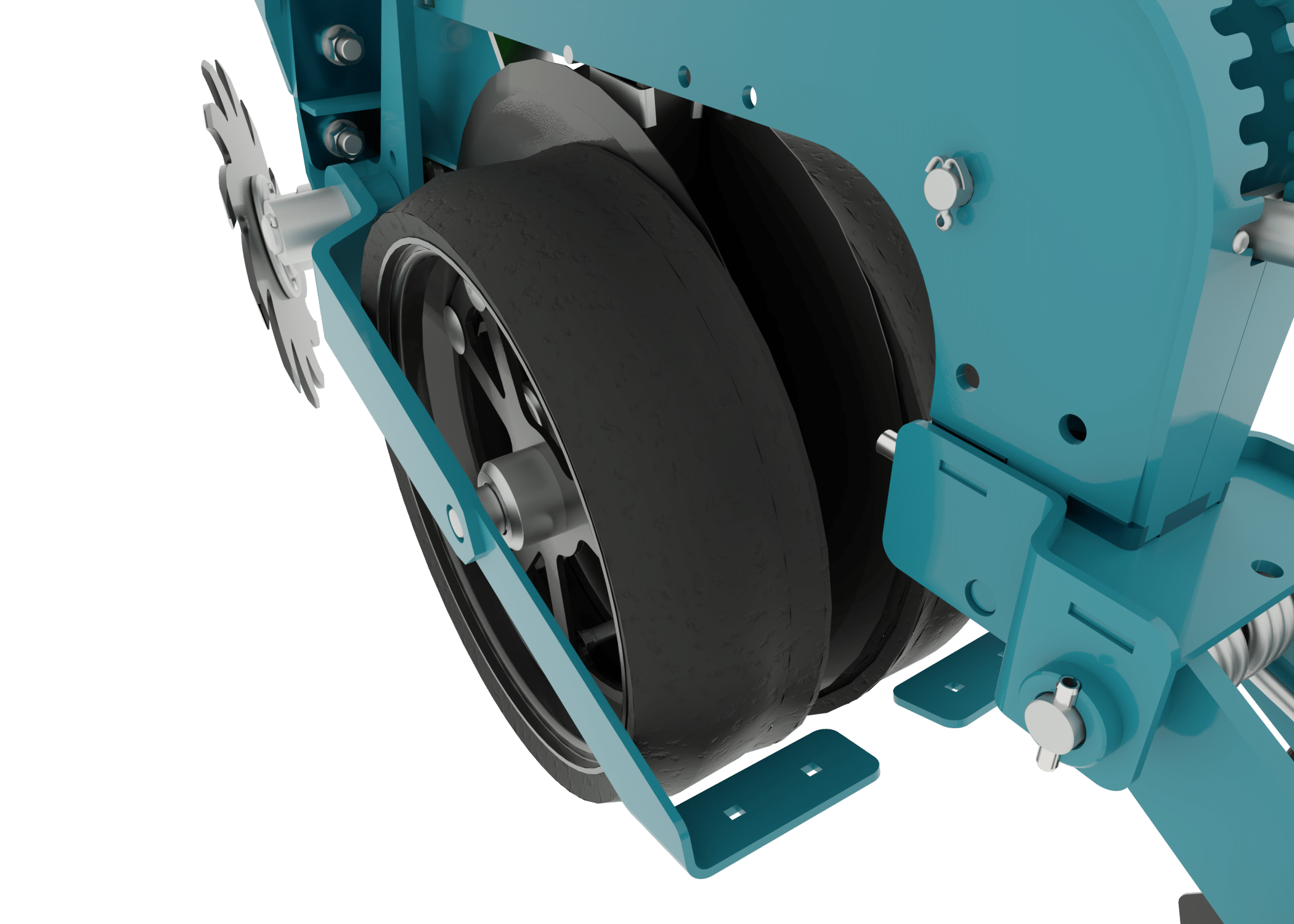 Gauge wheels with scraper plates