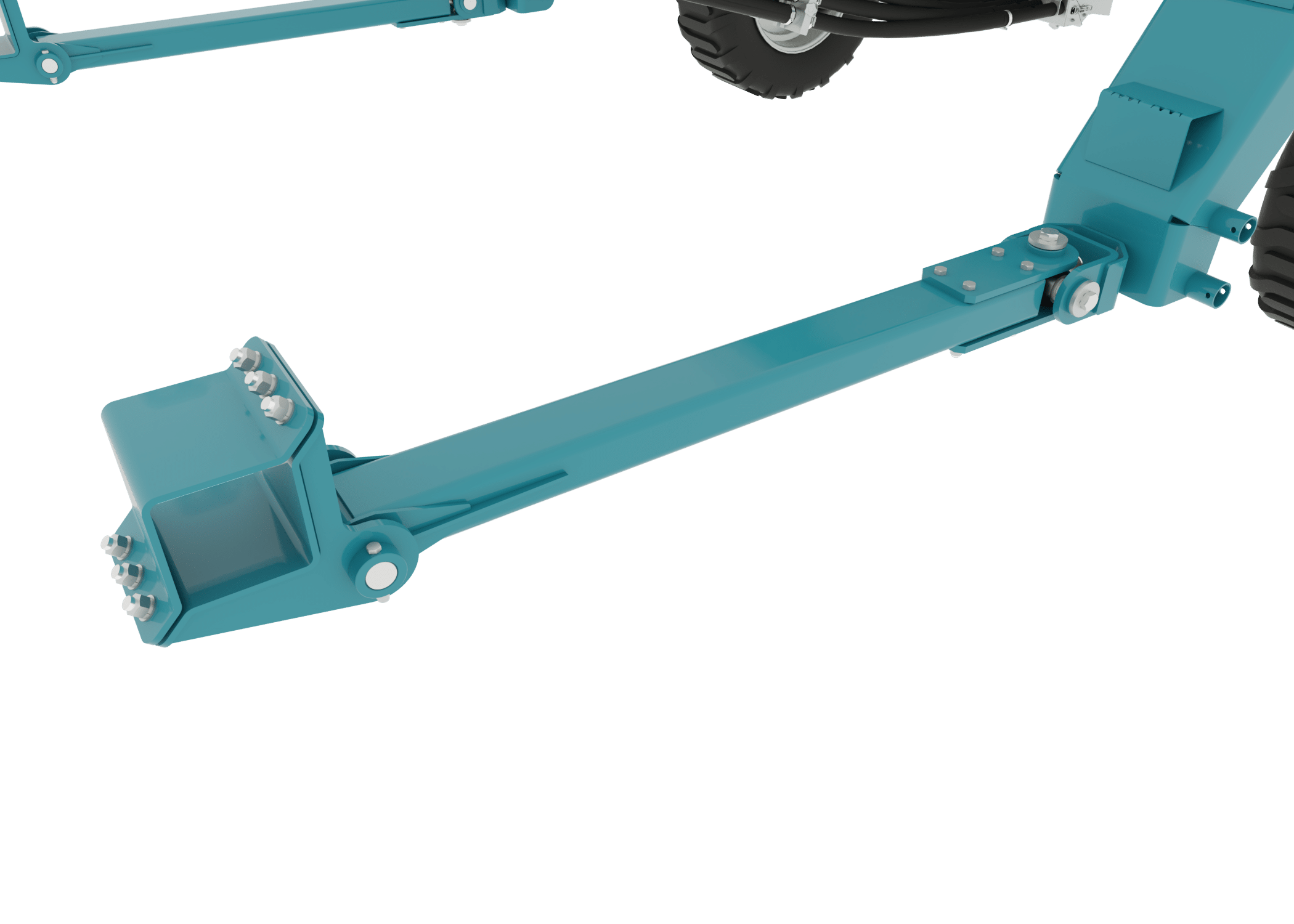 Low-mounted connection arms for ease of access