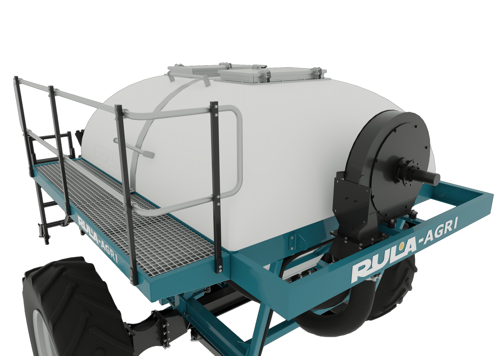 Two 3,500L polyethylene tanks